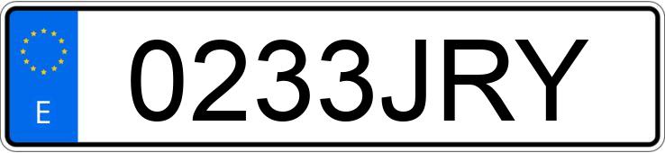 Numer rejestracyjny 0233JRY posiada RENAULT ESPACE