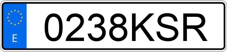 Numer rejestracyjny 0238KSR posiada VOLKSWAGEN GOLF