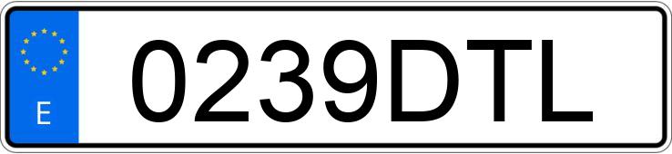 Numer rejestracyjny 0239DTL posiada RENAULT TRAFIC