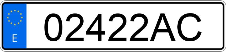 Numer rejestracyjny 02422AC posiada  
