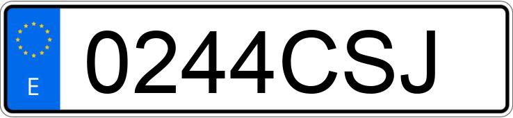 El número de registro 0244CSJ tiene VOLKSWAGEN PASSAT