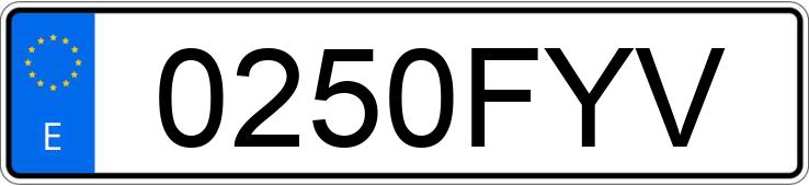 Numer rejestracyjny 0250FYV posiada VOLKSWAGEN PASSAT