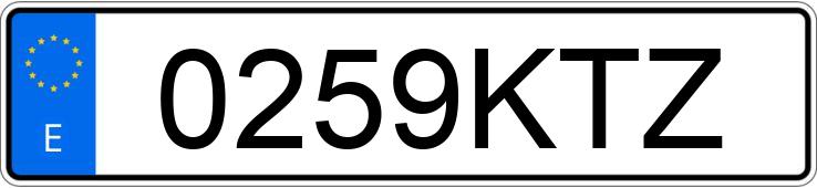 Numer rejestracyjny 0259KTZ posiada JEEP WRANGLER