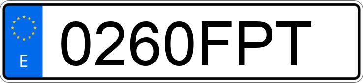 Numer rejestracyjny 0260FPT posiada VOLKSWAGEN GOLF