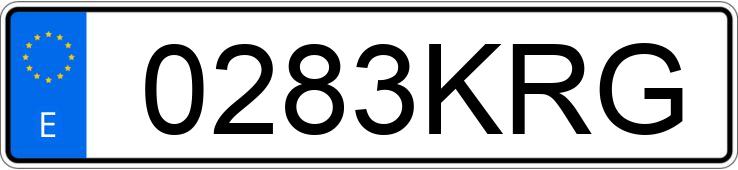 Numer rejestracyjny 0283KRG posiada VOLKSWAGEN GOLF