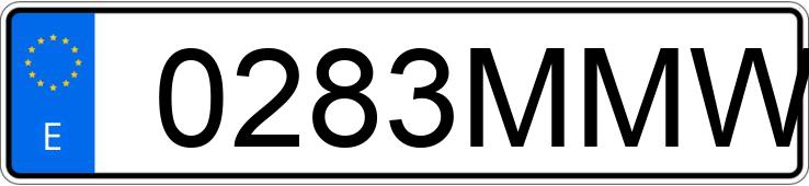 Numer rejestracyjny 0283MMW posiada MERCEDES C (205)