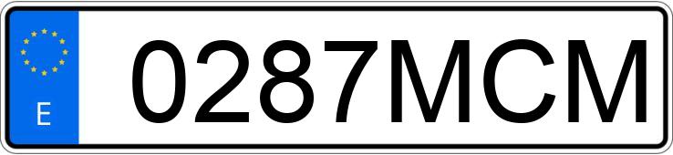 Numer rejestracyjny 0287MCM posiada AUDI A3 SPORTBACK