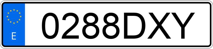 Numer rejestracyjny 0288DXY posiada OPEL ZAFIRA