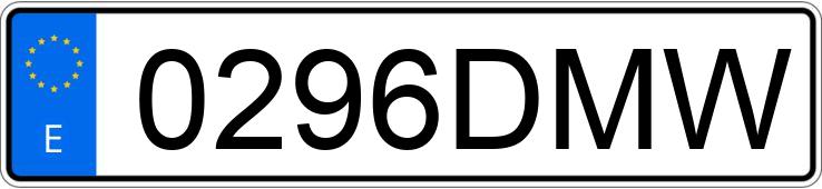 Numer rejestracyjny 0296DMW posiada PEUGEOT 206