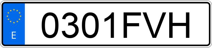 Numer rejestracyjny 0301FVH posiada FIAT PUNTO