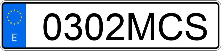 Il numero di registrazione 0302MCS ha BMW Z3
