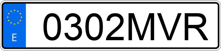 Numer rejestracyjny 0302MVR posiada PEUGEOT BOXER