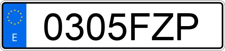 Numer rejestracyjny 0305FZP posiada PEUGEOT 307