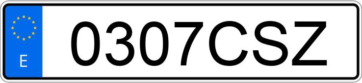 Numer rejestracyjny 0307CSZ posiada FIAT PUNTO