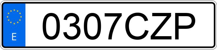 Numer rejestracyjny 0307CZP posiada OPEL AGILA