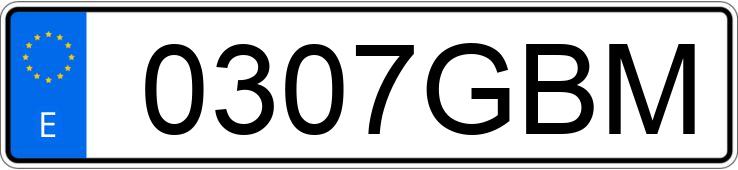 Numer rejestracyjny 0307GBM posiada PEUGEOT 207