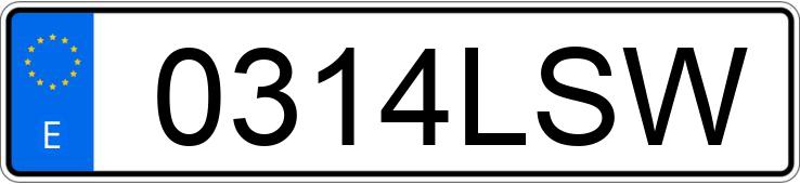 Numer rejestracyjny 0314LSW posiada MAZDA MAZDA3