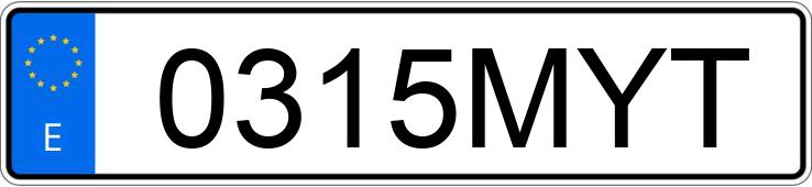 Numer rejestracyjny 0315MYT posiada MITSUBISHI LANCER