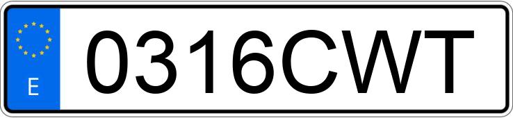 Numer rejestracyjny 0316CWT posiada SUZUKI GSXR 1000 02