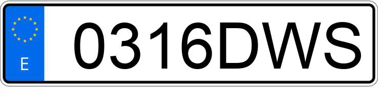 Numer rejestracyjny 0316DWS posiada PEUGEOT 107