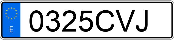 Numer rejestracyjny 0325CVJ posiada SUBARU IMPREZA