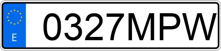 Numer rejestracyjny 0327MPW posiada KIA CEED