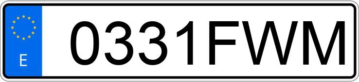 Numer rejestracyjny 0331FWM posiada VOLKSWAGEN GOLF