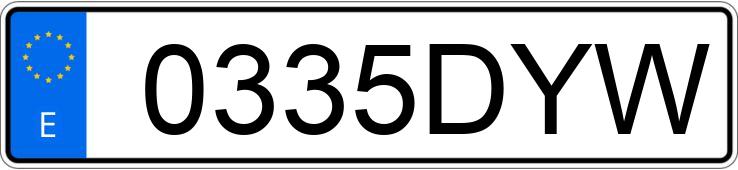 Numer rejestracyjny 0335DYW posiada KYMCO XCITING