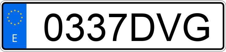 Numer rejestracyjny 0337DVG posiada VOLKSWAGEN TOURAN