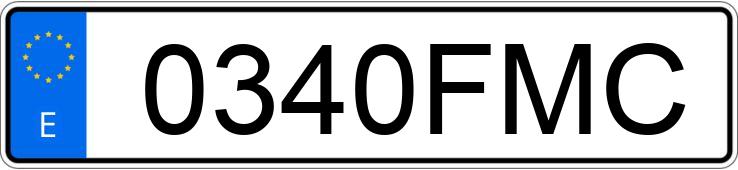 Le numéro d’enregistrement 0340FMC a MERCEDES C (203)