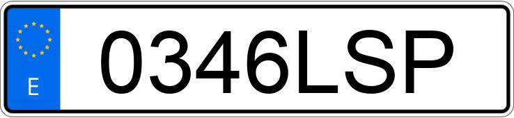 Numer rejestracyjny 0346LSP posiada PORSCHE 911