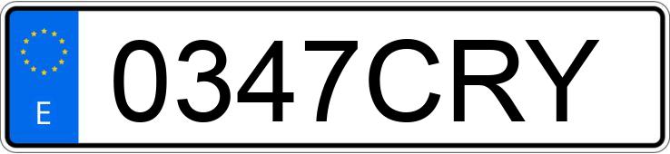 Numer rejestracyjny 0347CRY posiada PEUGEOT 307