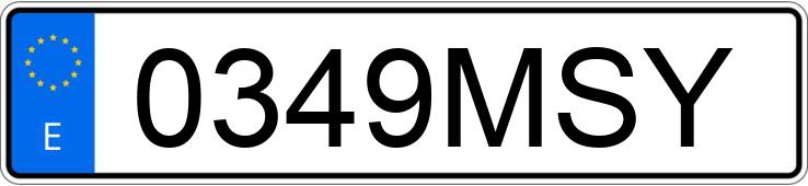 Numer rejestracyjny 0349MSY posiada TESLA MODEL Y