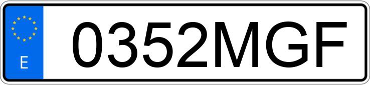 Numer rejestracyjny 0352MGF posiada YAMAHA MT