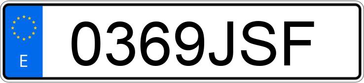 Numer rejestracyjny 0369JSF posiada RENAULT CLIO