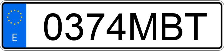 Numer rejestracyjny 0374MBT posiada AUDI A5 SPORTBACK