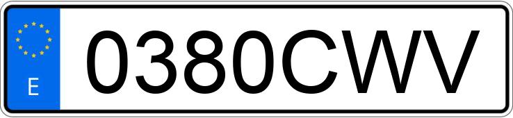 Numer rejestracyjny 0380CWV posiada MINI MINI