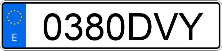 Numer rejestracyjny 0380DVY posiada HONDA ACCORD