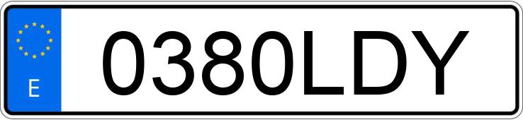Numer rejestracyjny 0380LDY posiada AUDI A3