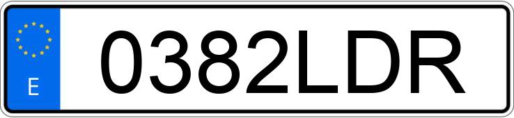 Numer rejestracyjny 0382LDR posiada PEUGEOT PARTNER Numer rejestracyjny 0382LDR posiada PEUGEOT PARTNER