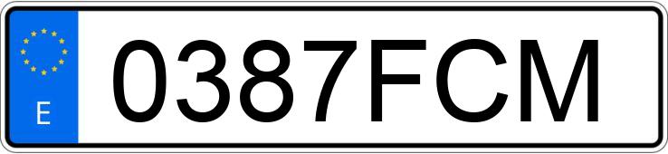 Numer rejestracyjny 0387FCM posiada PEUGEOT 307