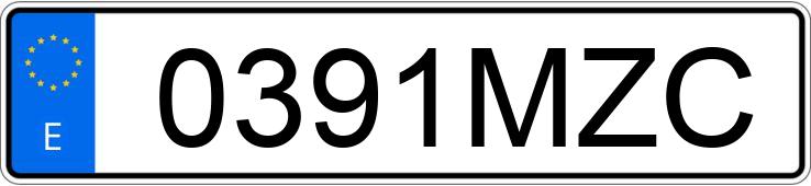 Numer rejestracyjny 0391MZC posiada MG MG3