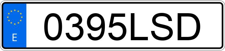 Numer rejestracyjny 0395LSD posiada VOLKSWAGEN GOLF