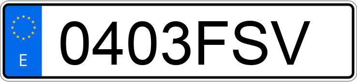 Numer rejestracyjny 0403FSV posiada VOLKSWAGEN GOLF