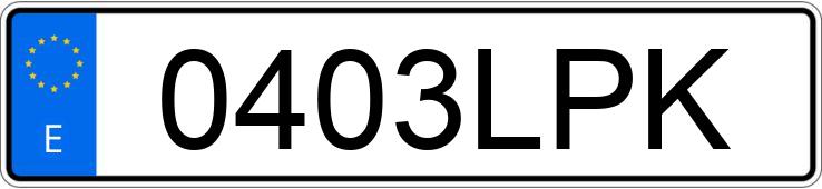 Numer rejestracyjny 0403LPK posiada OPEL COMBO