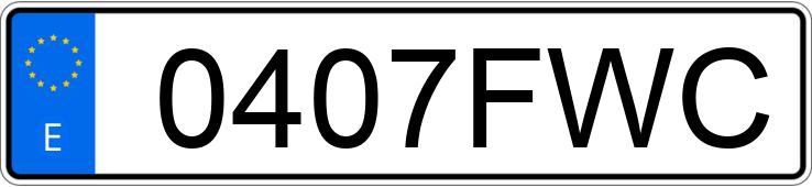 Numer rejestracyjny 0407FWC posiada OPEL ZAFIRA