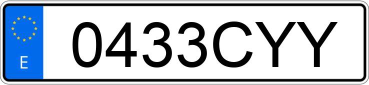 Die Registrierungsnummer 0433CYY hat FORD FIESTA