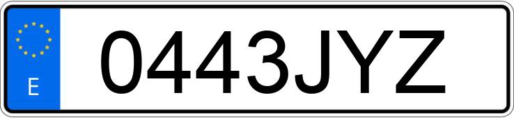 Numer rejestracyjny 0443JYZ posiada VOLKSWAGEN GOLF