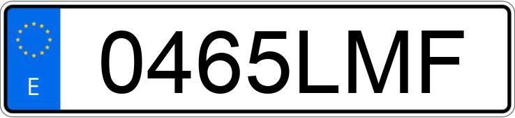 Die Registrierungsnummer 0465LMF hat VOLKSWAGEN GOLF