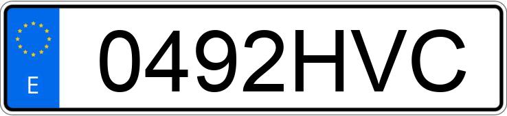 Il numero di registrazione 0492HVC ha FIAT PUNTO